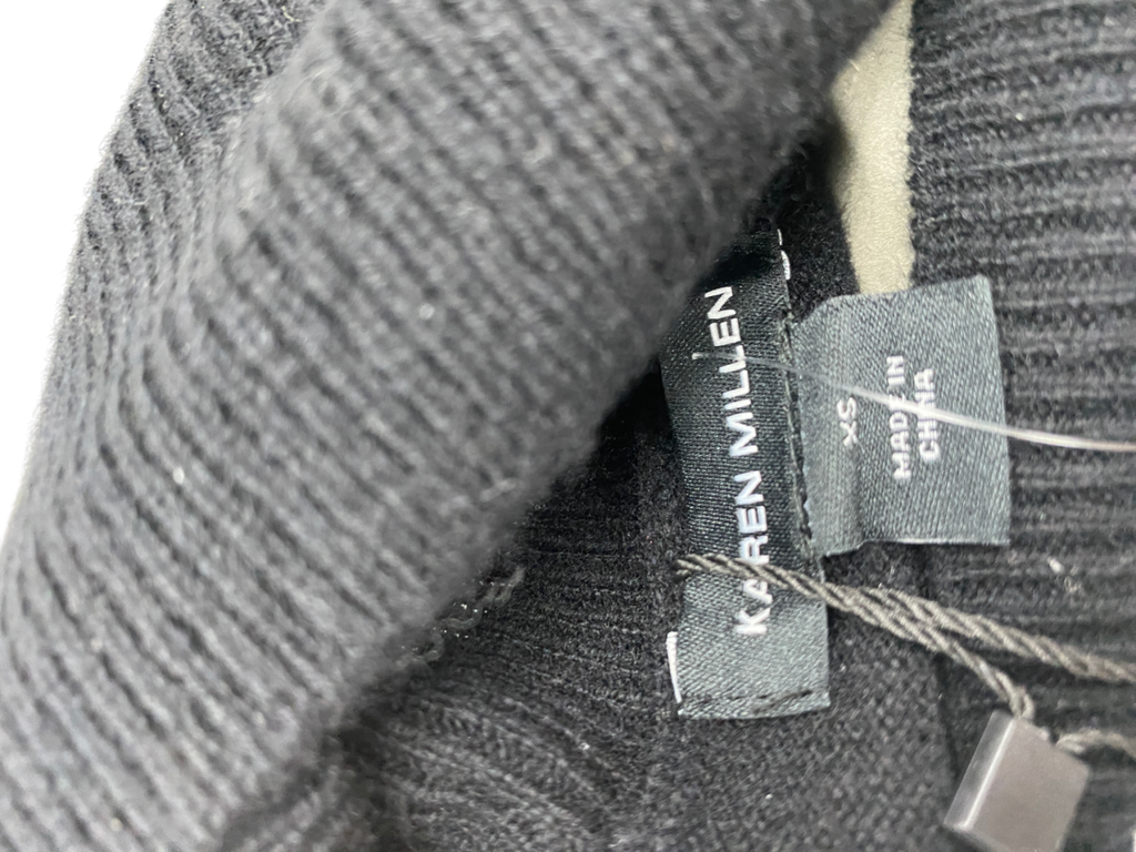 Karen Millen Black Cashmere Wool Blend Sleeveless Roll Neck Knit Top UK XS