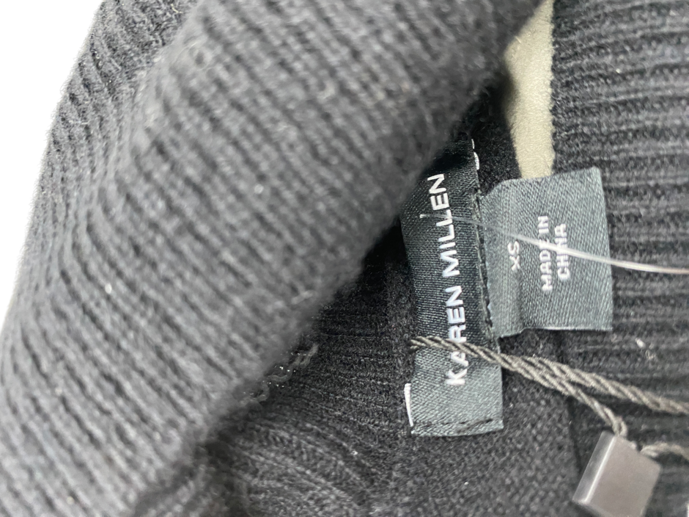 Karen Millen Black Cashmere Wool Blend Sleeveless Roll Neck Knit Top UK XS