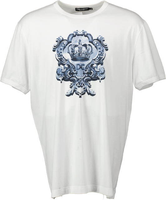 Dolce & Gabbana White / Blue Crown Logo T-shirt UK 4XL