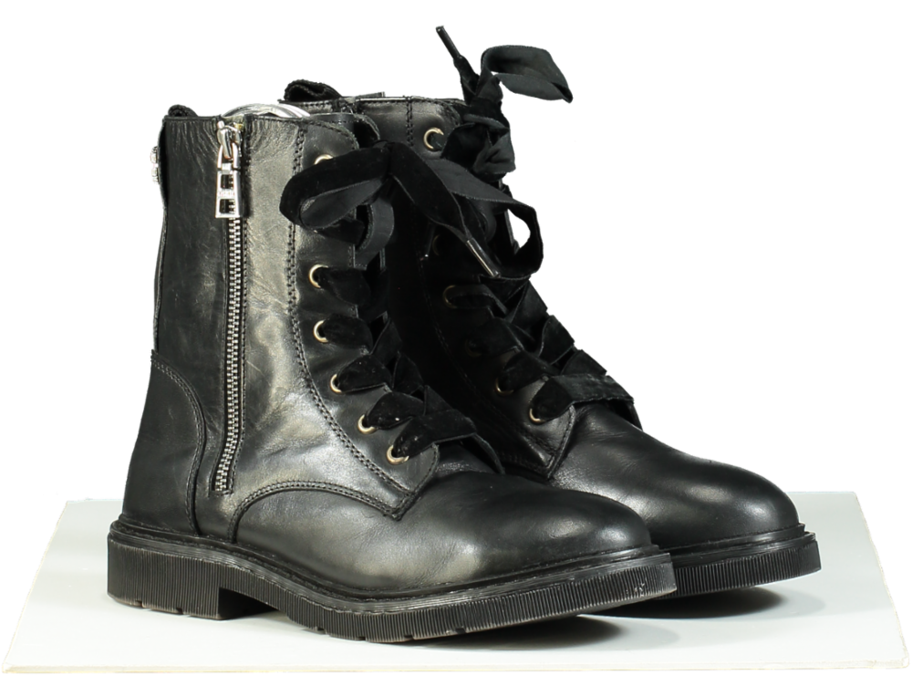 Carvela Black Leather Strategy 2 Ankle Boots UK 4