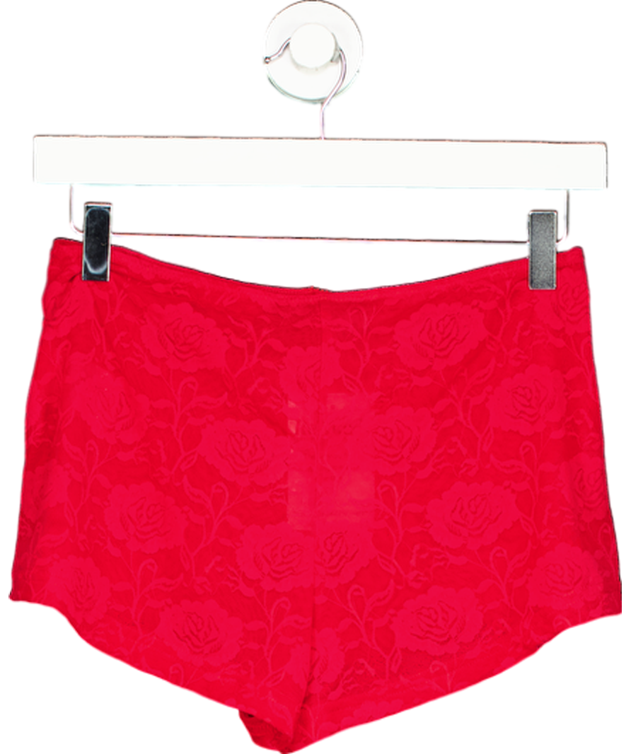 White Fox Take Over Control Booty Shorts Red UK M