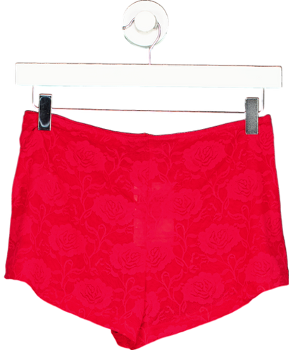 White Fox Take Over Control Booty Shorts Red UK M