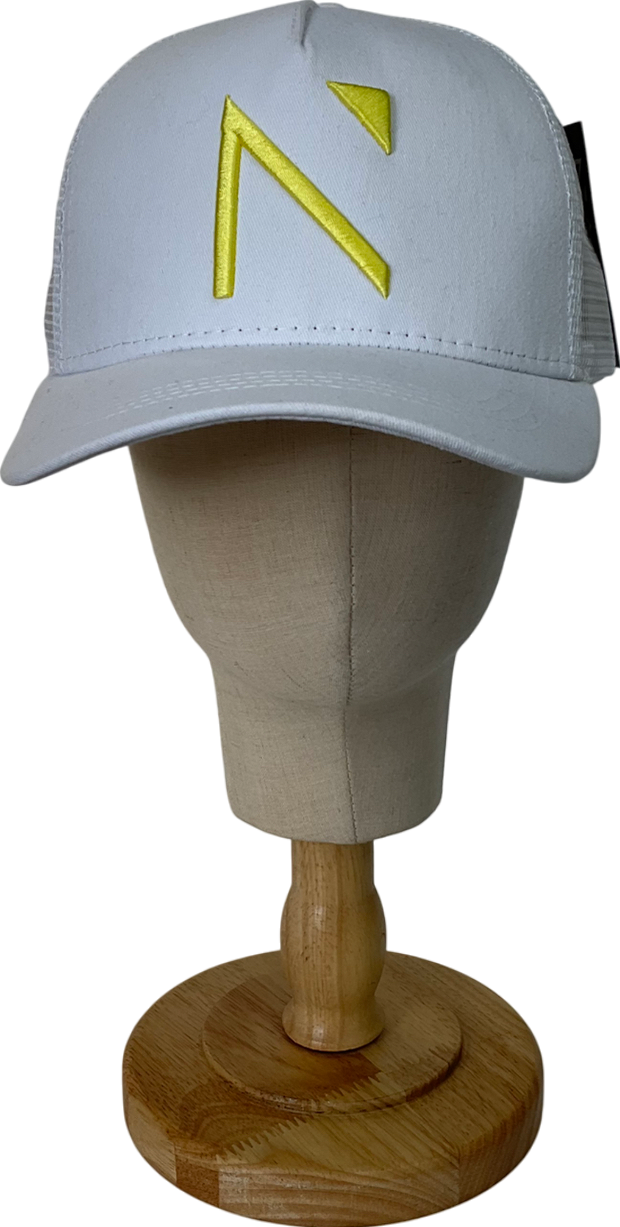 nativeattire The White And Yellow Signature 'n' Mesh Trucker Cap One Size