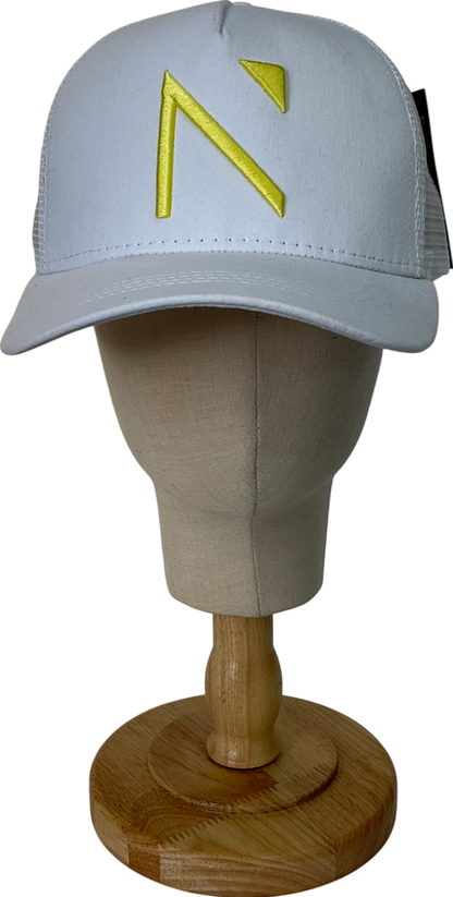 nativeattire The White And Yellow Signature 'n' Mesh Trucker Cap One Size