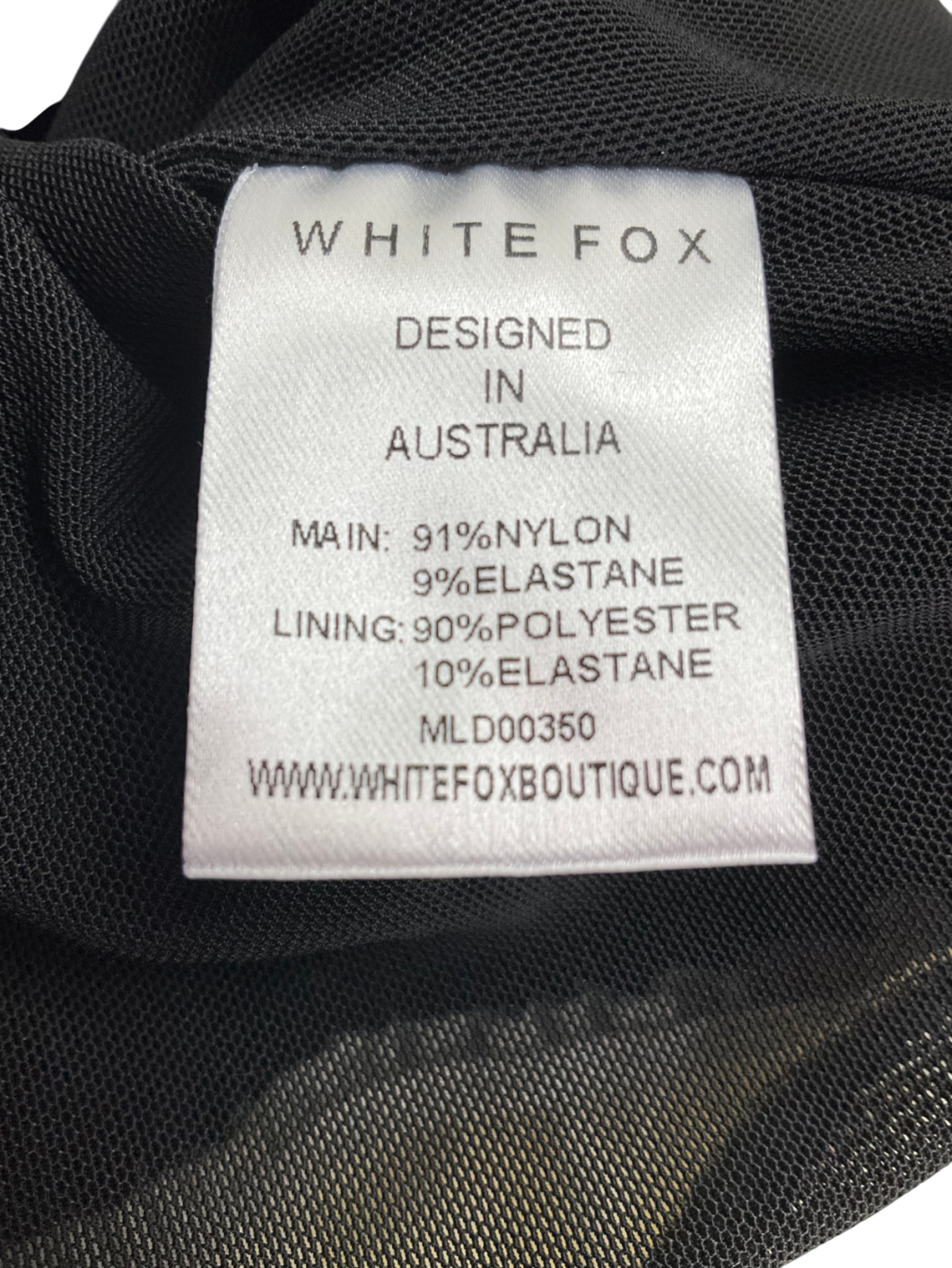 White Fox Black / Ivory  Diamond Dust Mini Dress UK XS