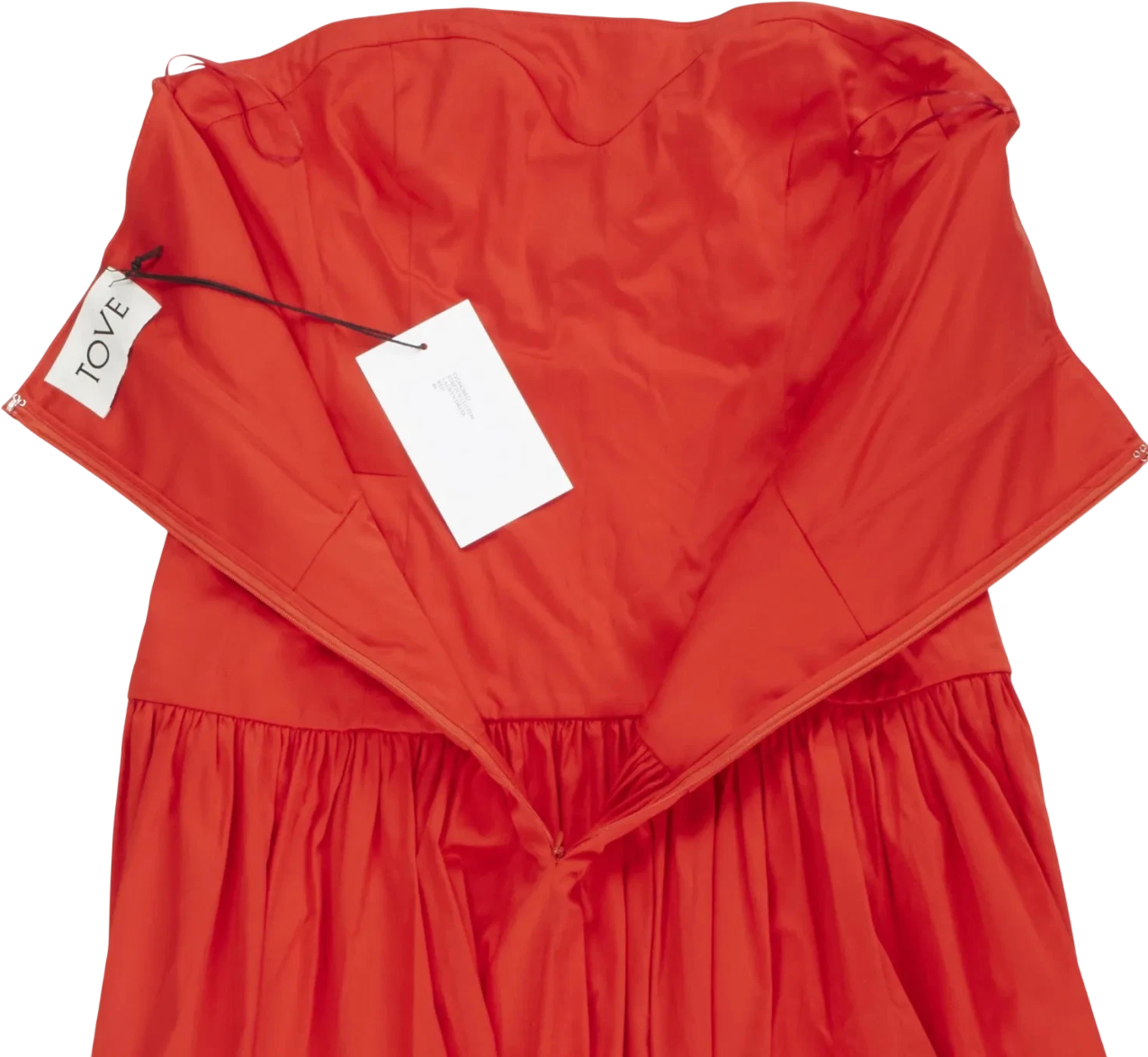 TOVE Red Gathered Stretch Midi Dress Fr40 UK 12