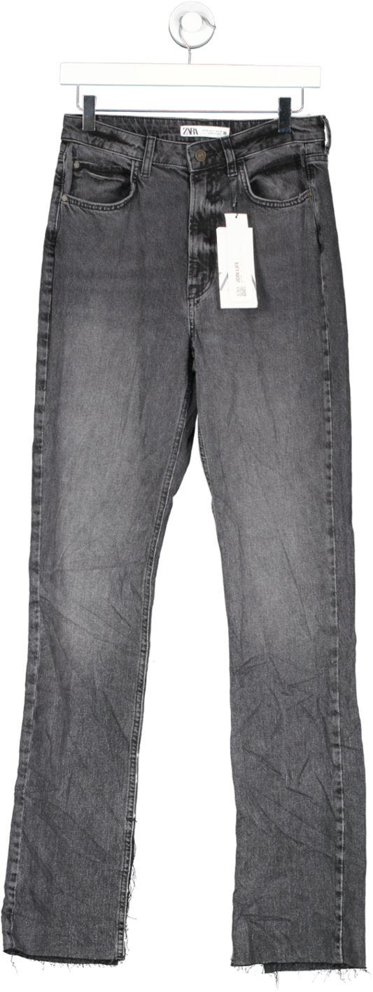 ZARA Grey Slim Flare Slit Hem Jeans BNWT UK 10