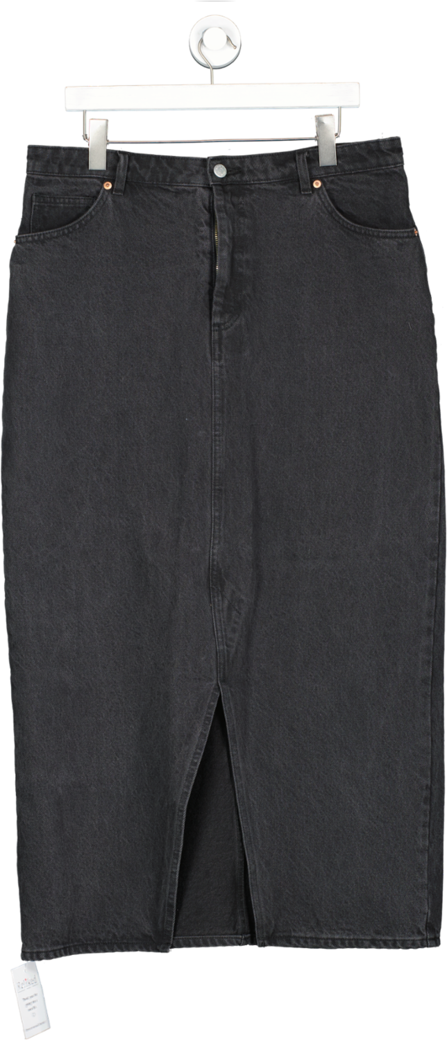 Monki Black Iku High Waist Washed Loose Jeans W46