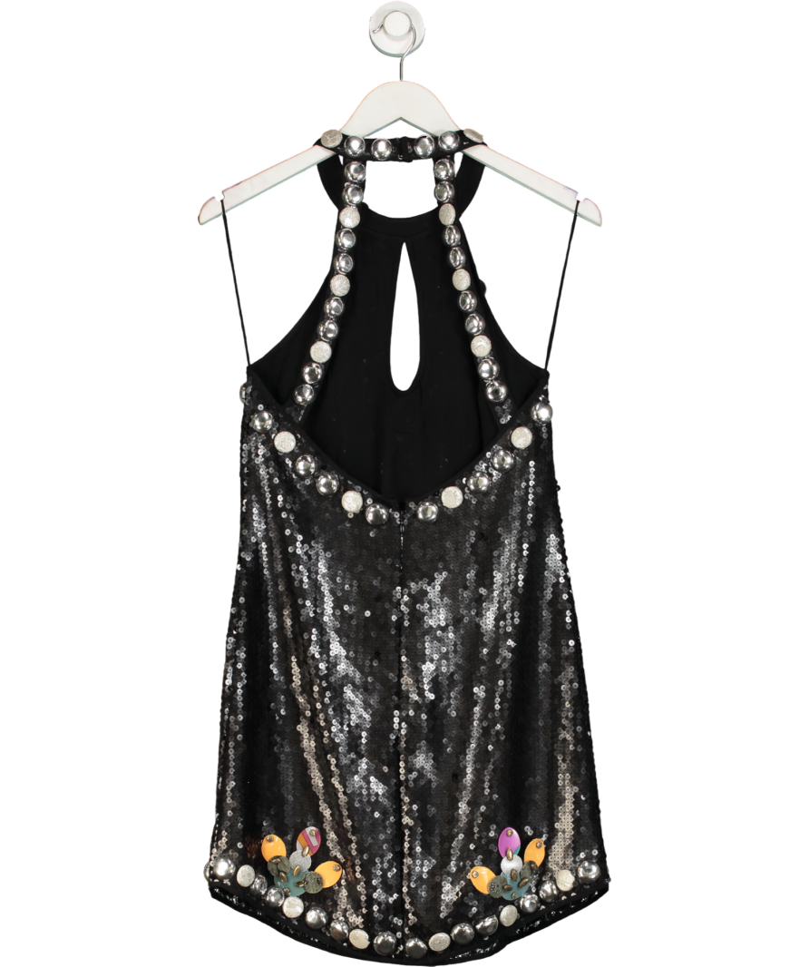 Emilio Pucci Black Sequin Embellished Mini Dress UK 12