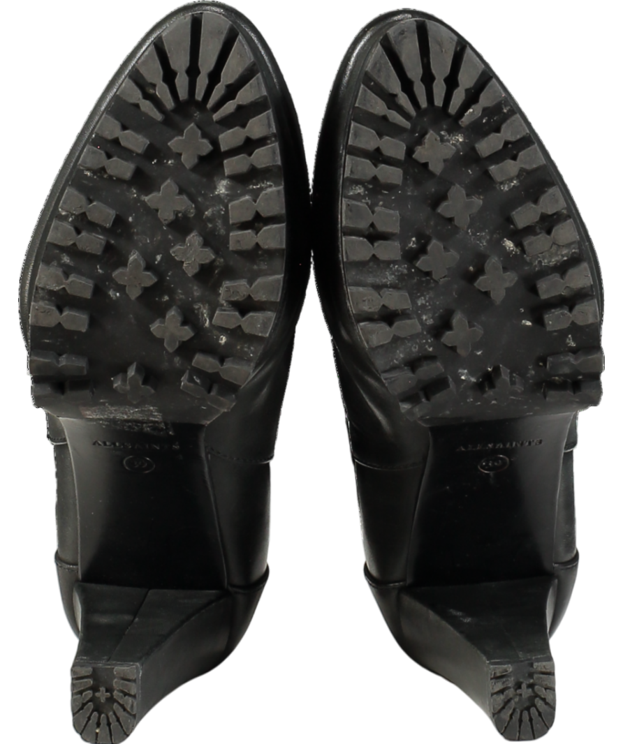 AllSaints Black Sarris Leather Boots UK 6 EU 39 👠