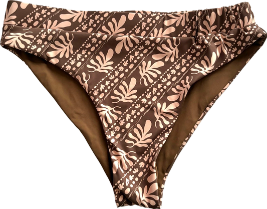 Charlie Holiday Brown and Pink Floral Bikini Bottoms UK 14