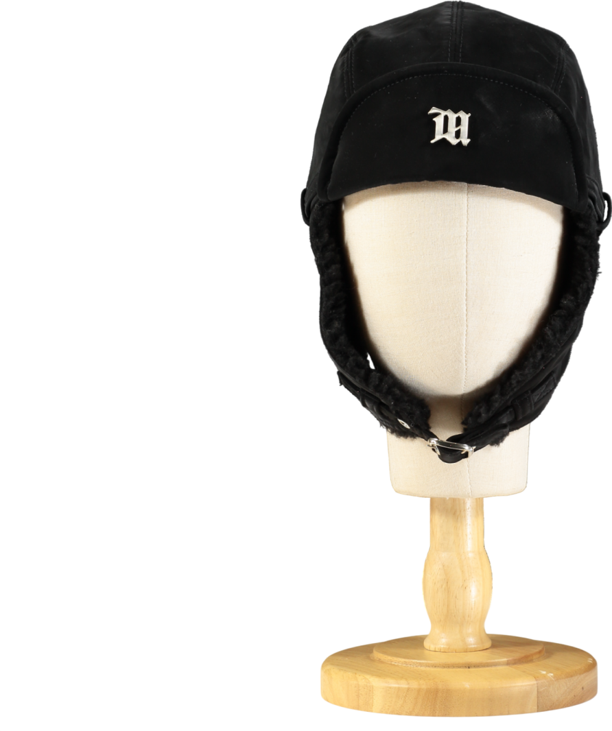 MISBHV Black Logo Embroidered Aviator Hat One Size