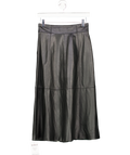 Karen Millen Black Real Leather Zip Through Maxi Pencil Skirt UK 8