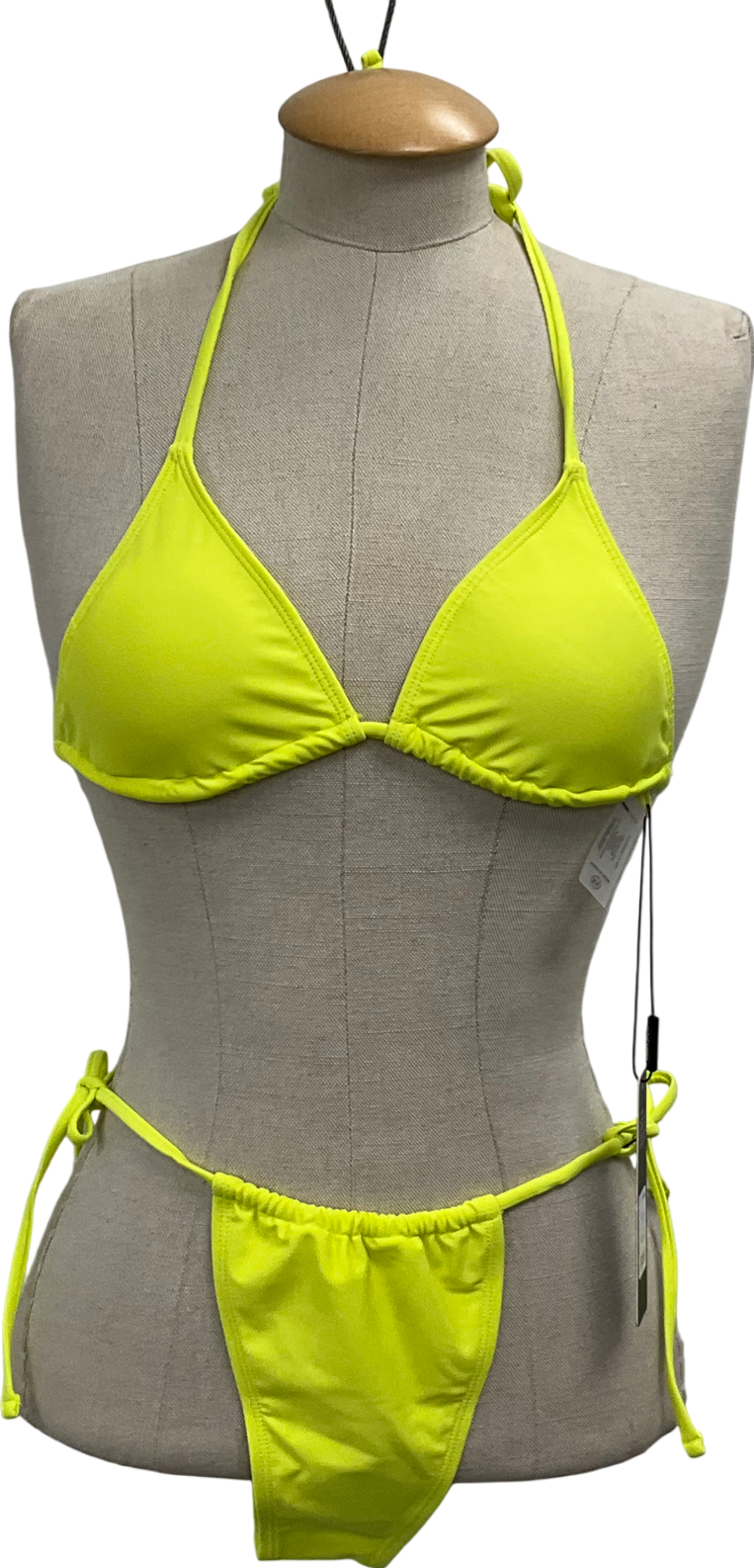 Fashion Nova Yellow Maui Mix And Match Side Tie Bikini Bottom - Lime UK XS