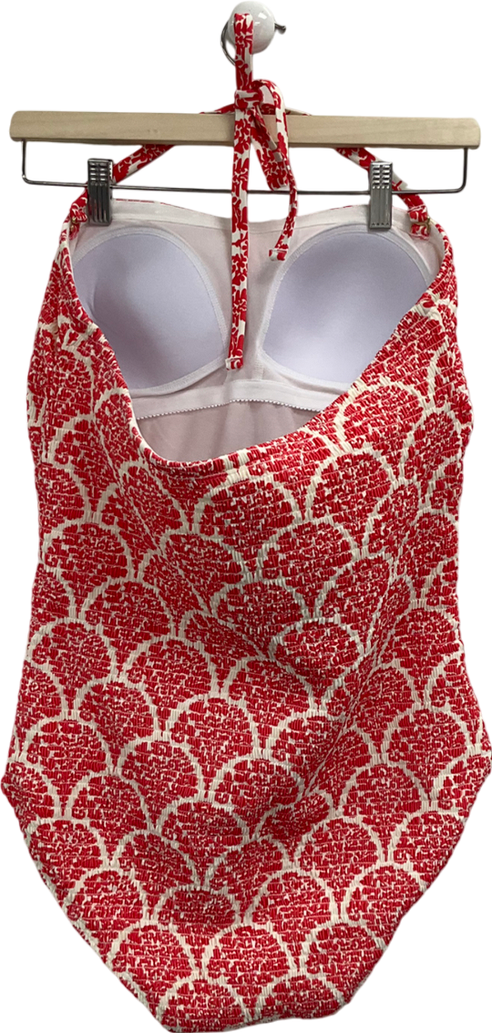 Boden Red Milos Smocked Swimsuit UK 18