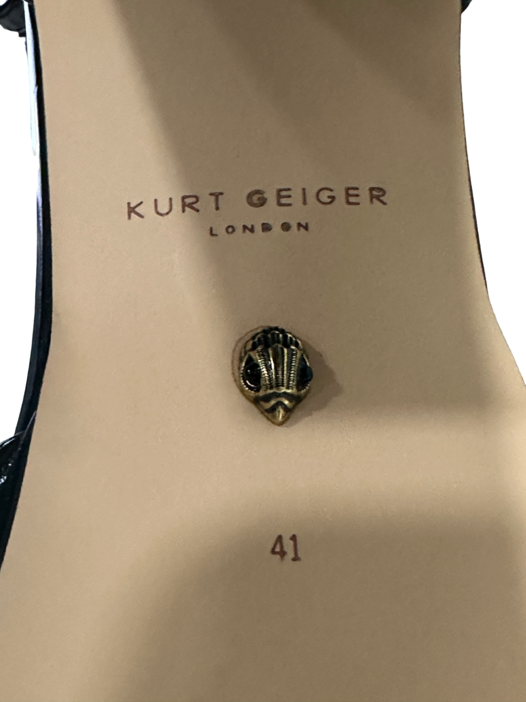 Kurt Geiger Black Embellished Platform Sandals Size UK 8