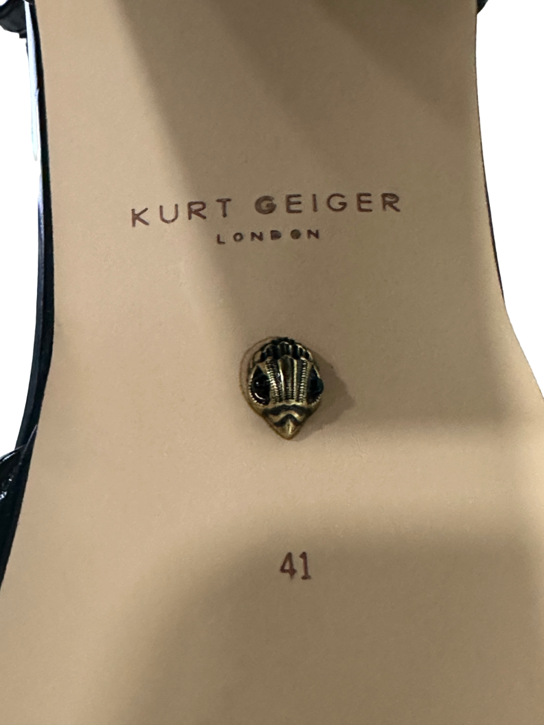 Kurt Geiger Black Embellished Platform Sandals Size UK 8