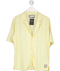 Prevu Yellow Dune Geometric-pattern Boxy-fit Stretch-jersey Shirt UK S