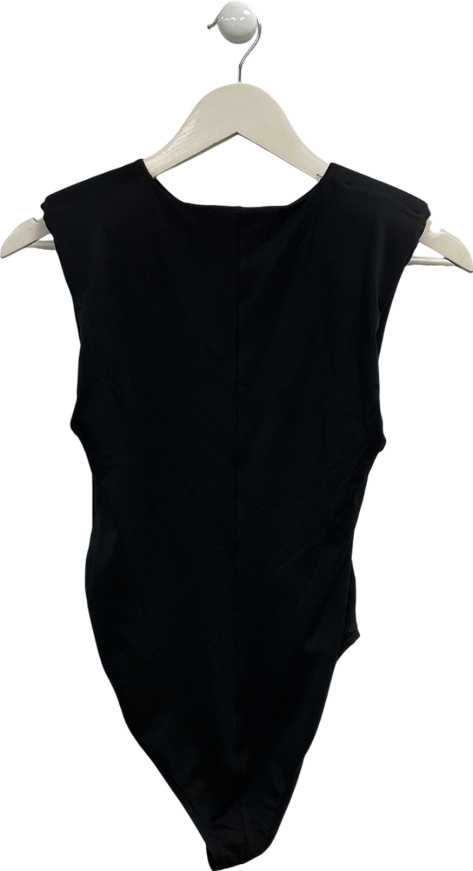 ZARA Black Bodysuit With Shoulder Pads UK S