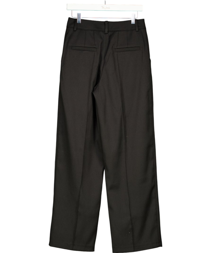 House of CB Black Hayden Wide Leg High Waist Tailored Trousers UK S
