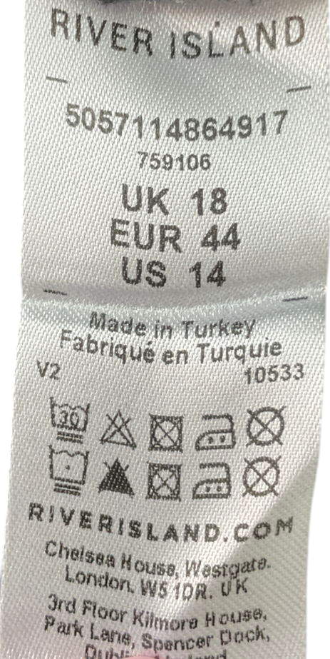 River Island Grey Corset Strapless Denim Bodysuit UK 18