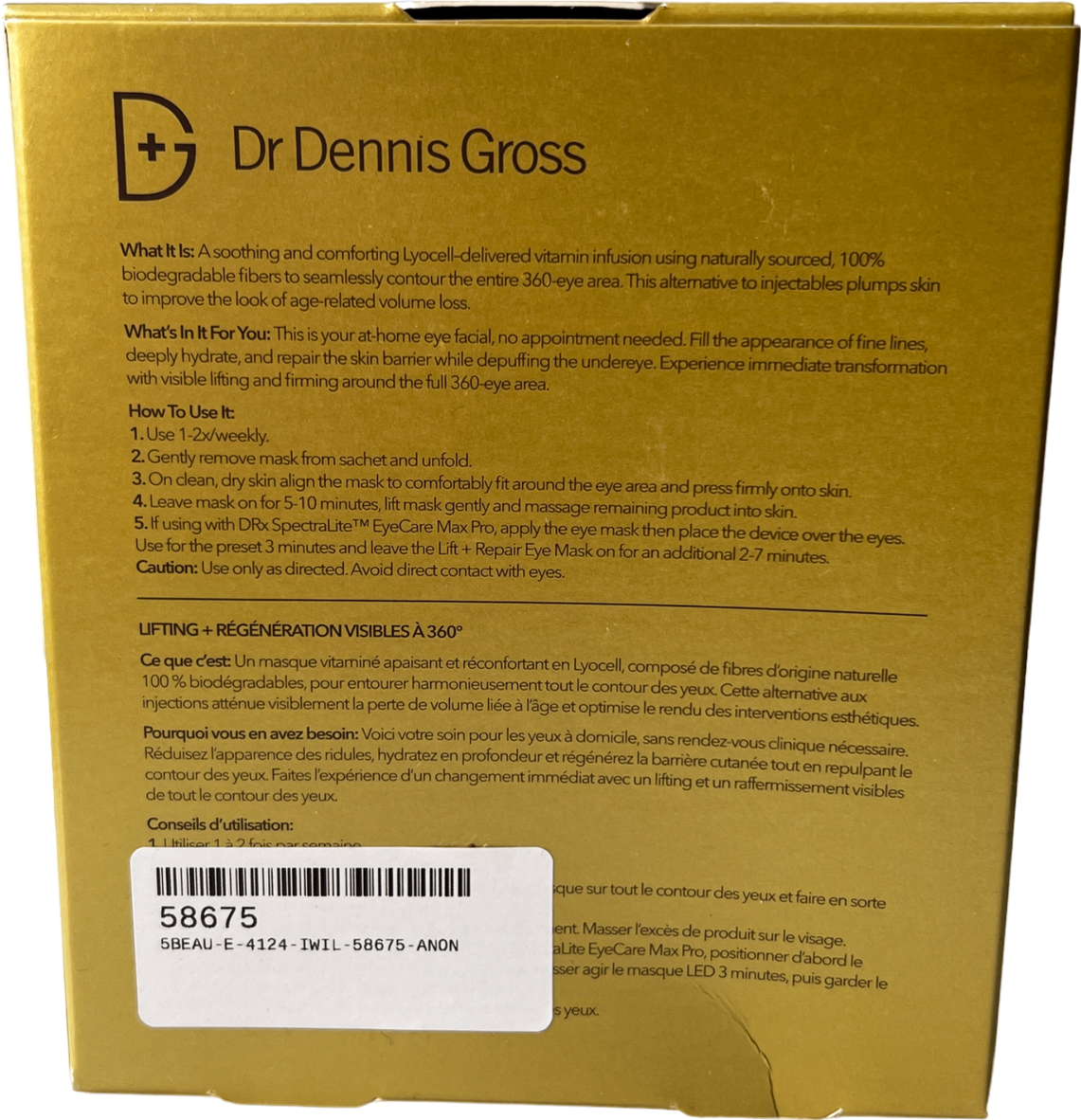 Dr Dennis Gross Derminfusions Lift + Repair Eye Mask 10ml 4 pack