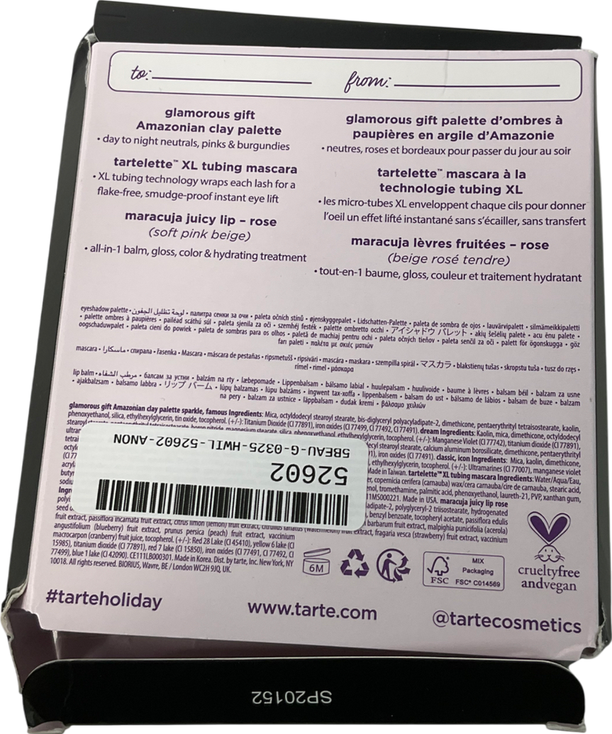 tarte Travel Set Glamorous Gifts Coffret Voyage 4ml