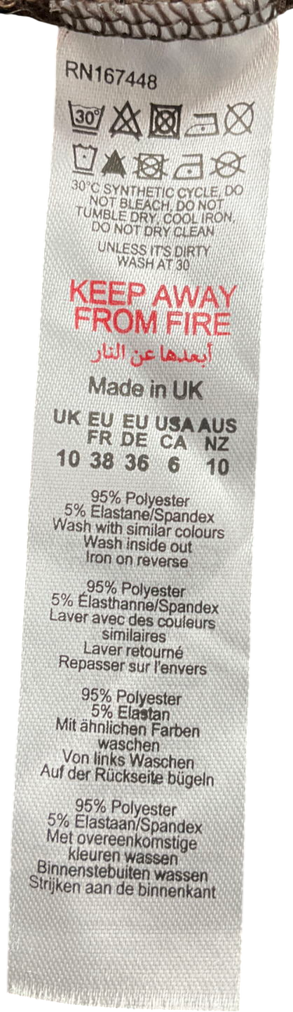 PrettyLittleThing Brown Chocolate Slinky Wrap Detail Mini Dress UK 10