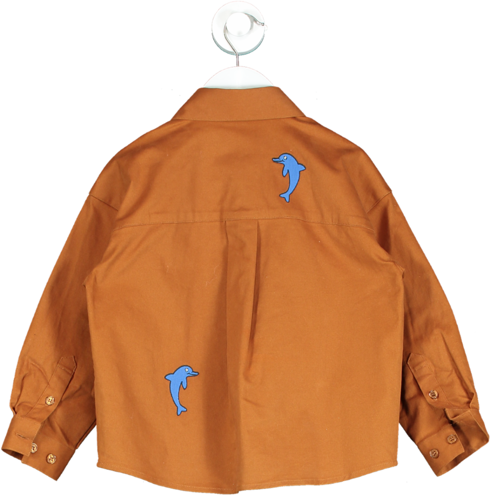 Mini Rodini Brown Dolphin Shirt UK 4-5 yrs