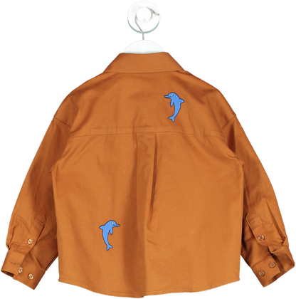 Mini Rodini Brown Dolphin Shirt UK 4-5 yrs