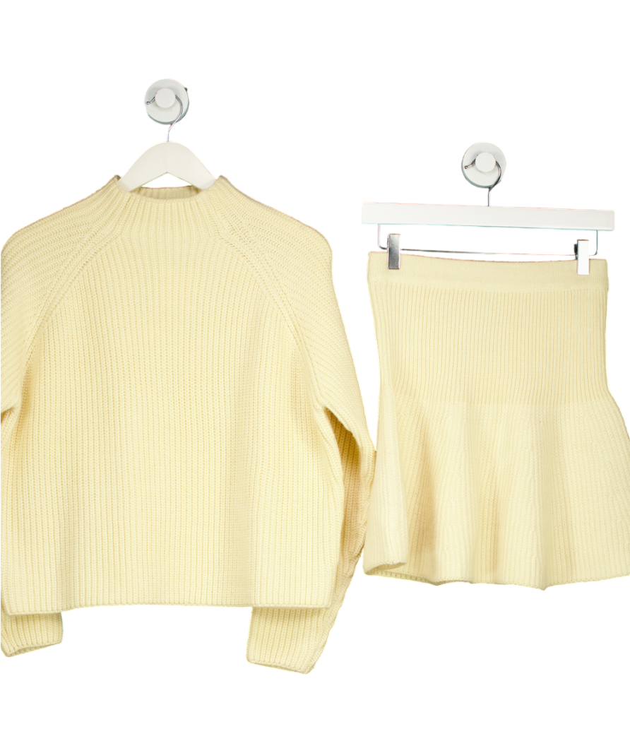 ZARA Cream Wool Blend Swing Mini Skirt And Jumper UK S