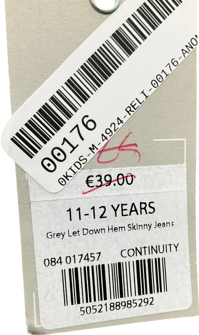 Mintie by Mint Velvet Grey Let Down Hem Skinny Jeans 11 Years