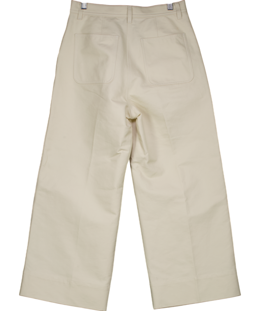 Arket Cream Relaxed Wide Leg Trousers UK 8
