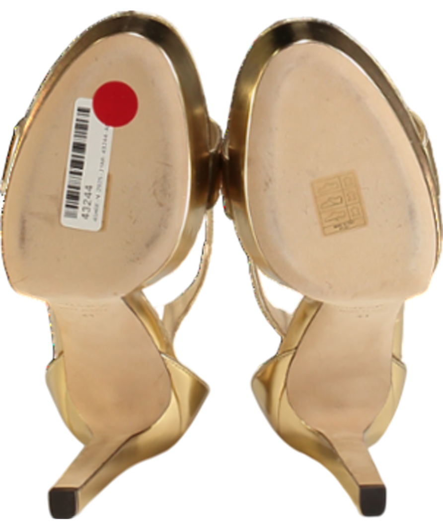 Jimmy Choo Metallic Gold Platform Sandal Heels UK 8 EU 41 👠