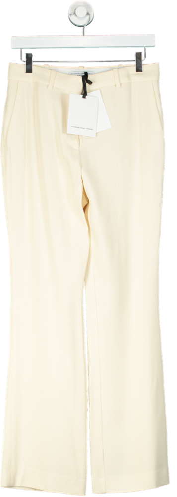 Victoria Beckham x Mango Beige Flared Trousers UK 8