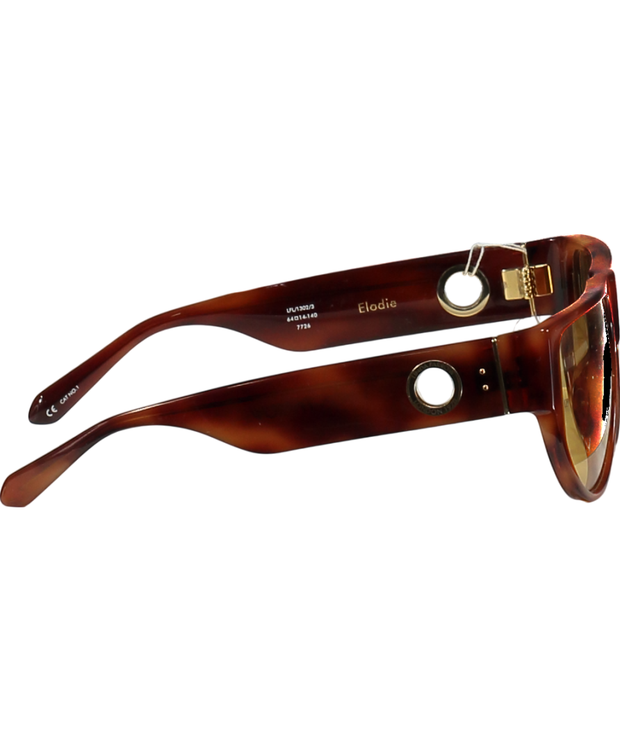 Linda Farrow Brown Elodie Flat Top Sunglasses In Tortoiseshell in case