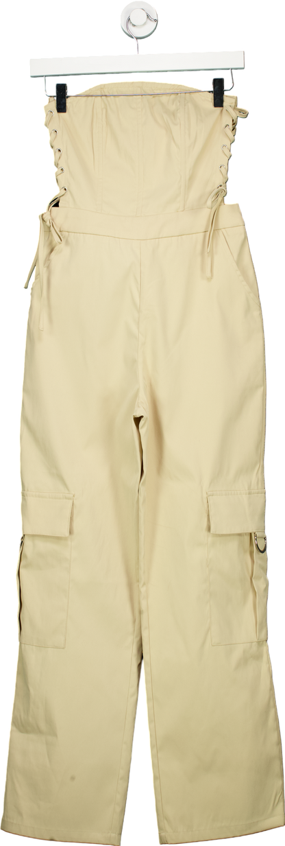 PrettyLittleThing Beige Cargo Trousers UK 6