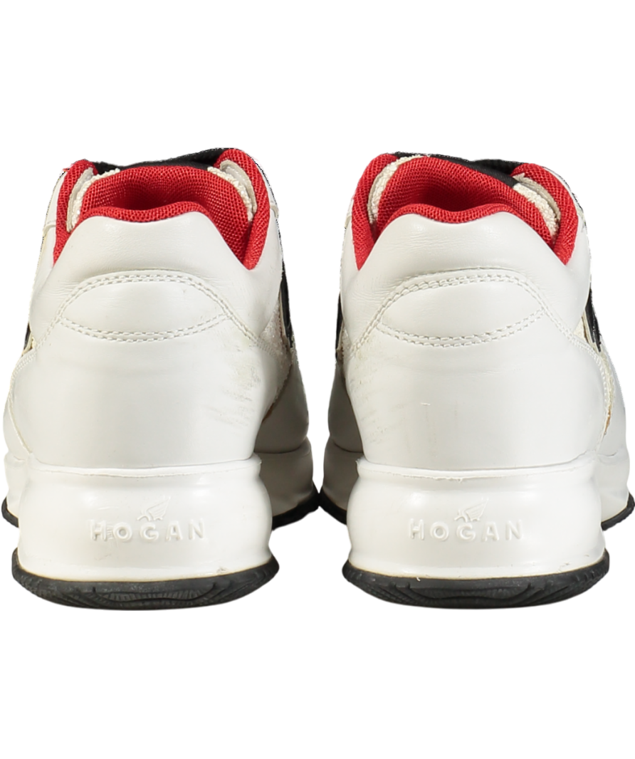 HOGAN White Leather & Glitter H Logo Trainers UK 4 EU 37 👠