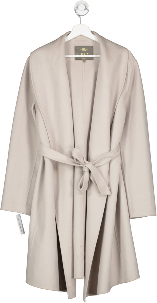 N.Peal Beige Cashmere Robe Coat UK S
