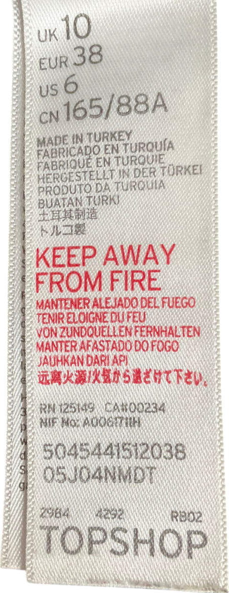 Topshop Blue Hacked Off Cropped Denim Jacket UK 10