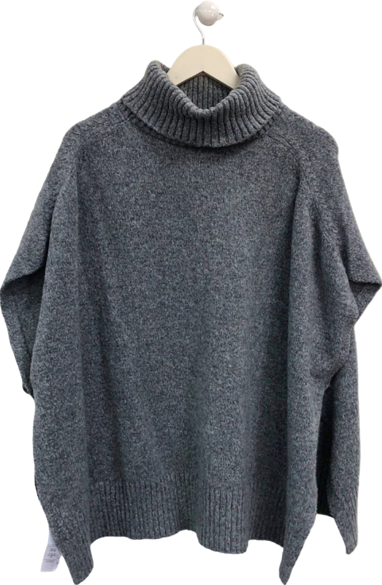 Hush Grey Turtleneck Poncho One Size