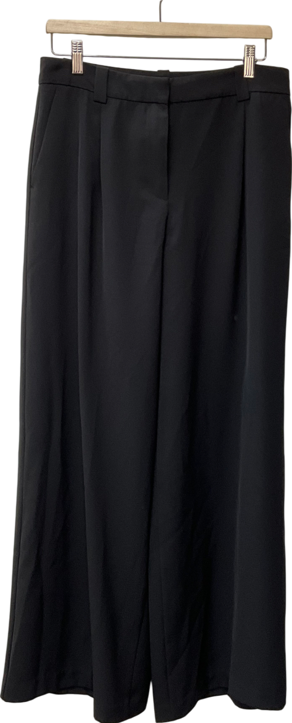 ZARA Black Pleated Trousers UK M