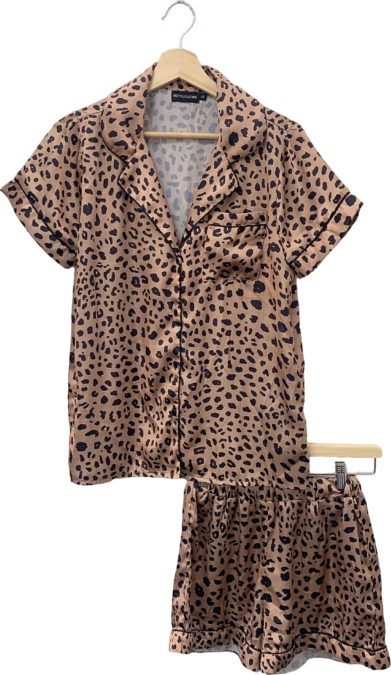 PrettyLittleThing Pink Leopard Print Pyjama Set XS