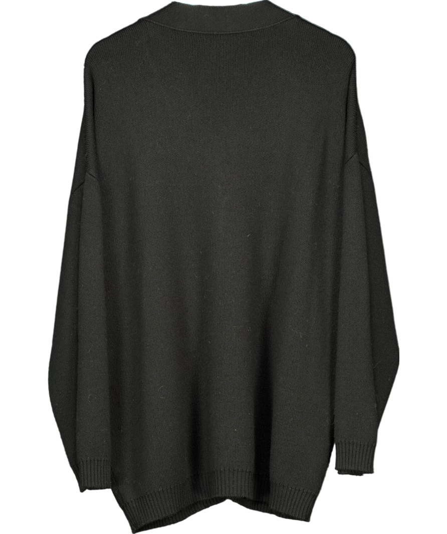 Bazilika Black Oversize Merino Wool Blend Cardigan UK XS