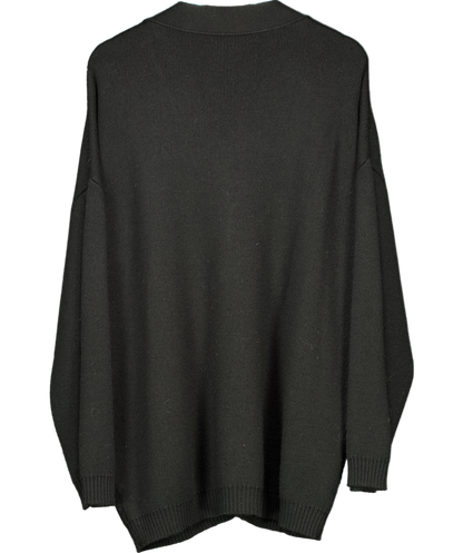 Bazilika Black Oversize Merino Wool Blend Cardigan UK XS