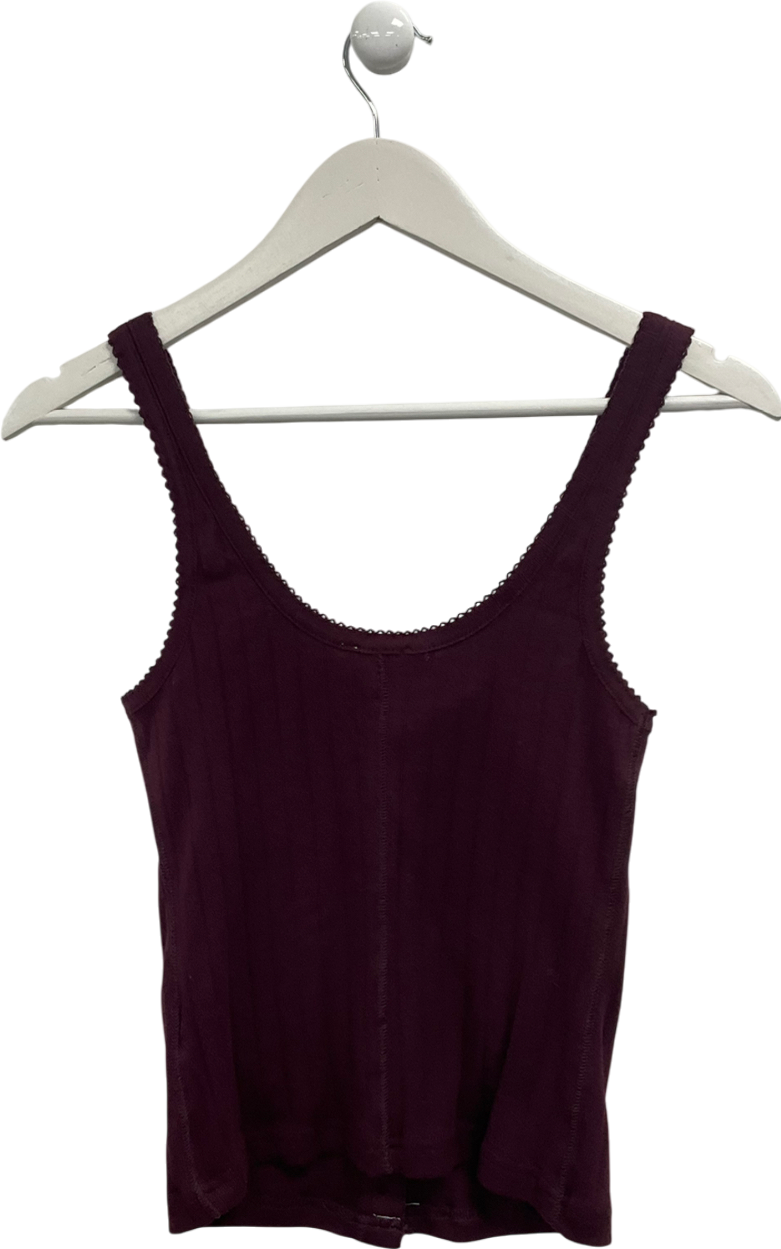 Free People Purple End Game Pointelle Vest UK XS/S