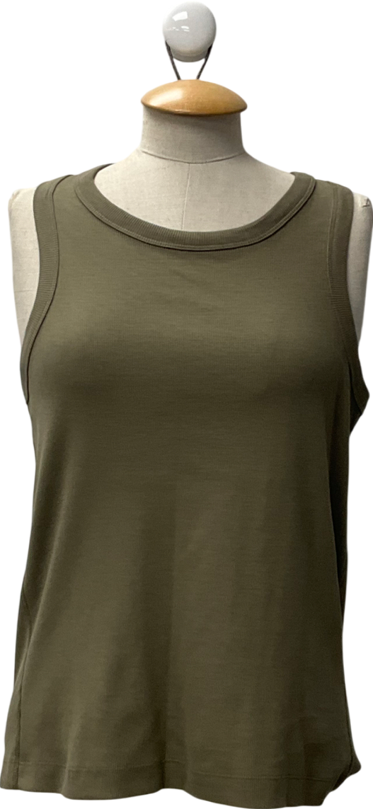 Eleven loves Green Maya Rib Jersey Vest (khaki) UK M