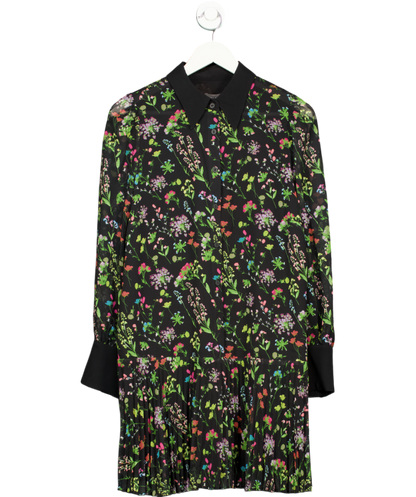 Mint Velvet Black Floral Mini Shirt Smock Dress UK M