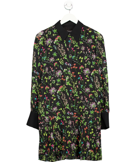 Mint Velvet Black Floral Mini Shirt Smock Dress UK M