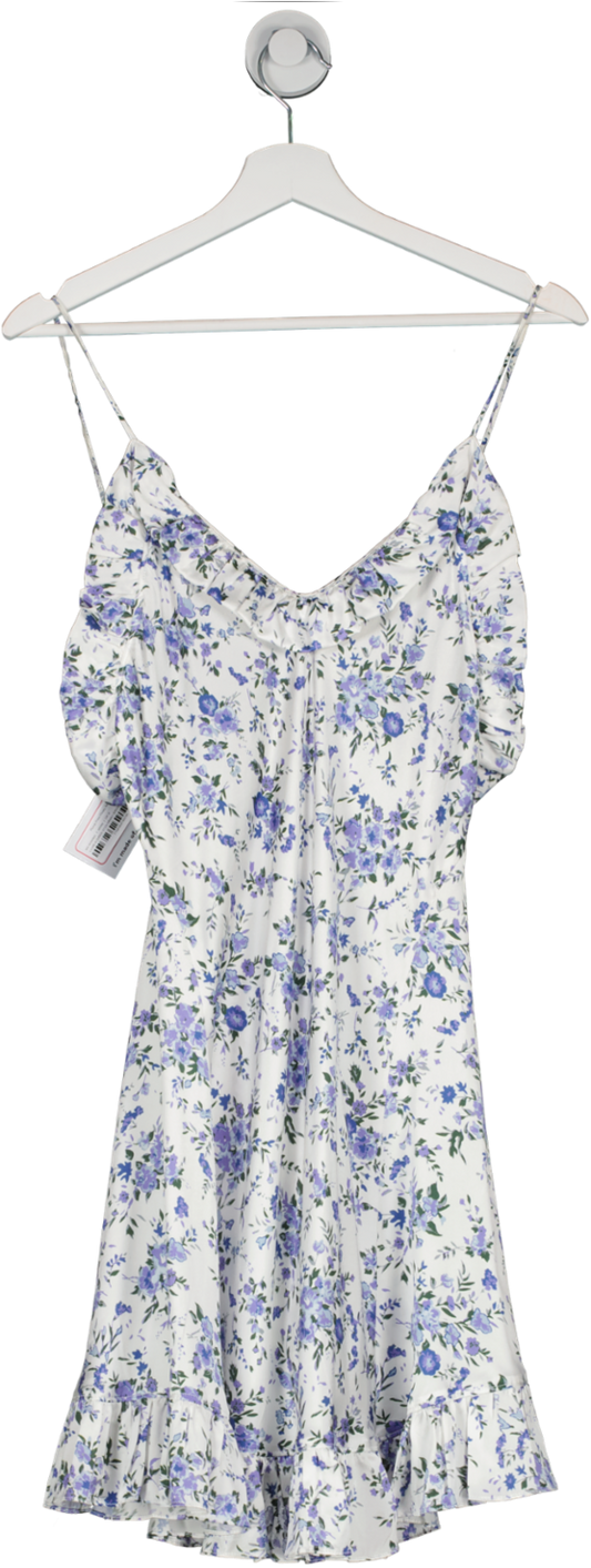 les reveries White Floral Print Floaty Mini Dress UK 6